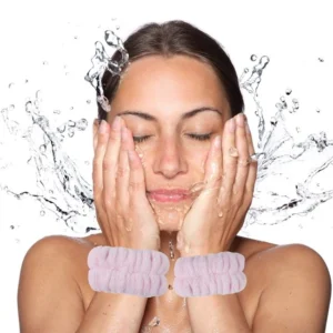 Pink Furry Face Washing Wristbands - 1 pair