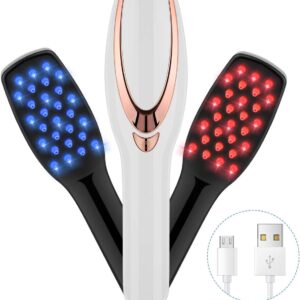 SH-RuiDu 3 in 1 Phototherapy Scalp Massager Comb, Portable USB Rechargeable Anti-Hair Loss Electric Massage Comb Brush