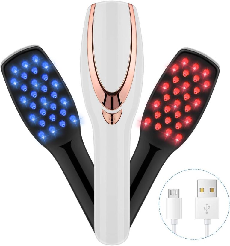 SH-RuiDu 3 in 1 Phototherapy Scalp Massager Comb, Portable USB Rechargeable Anti-Hair Loss Electric Massage Comb Brush