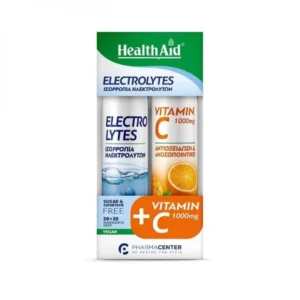 Health Aid Promo Pack Electrolytes, 20tabs & Vitamin C 1000mg, 20tabs
