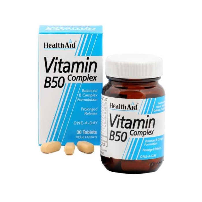 Health Aid Vitamin B50 Complex, 30tabs